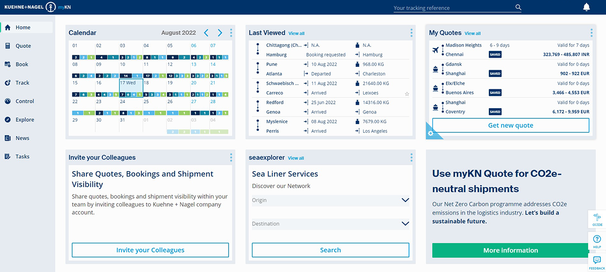 myKN Your online platform for quoting, booking and tracking United